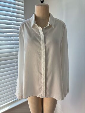 Cloth & Stone Anthropologie Women's Boyfriend White Button Down Top
